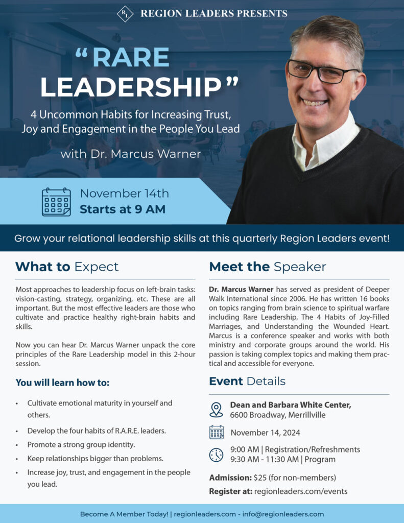 rare leadership with Dr. Marcus Warner event flyer